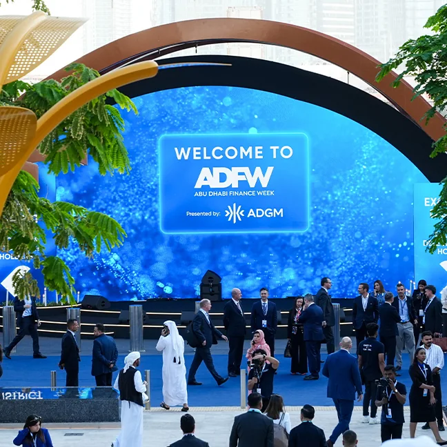 Delegates arriving at Abu Dhabi Finance Week, presented by ADGM